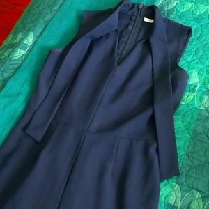 NY&C Navy Jumpsuit with Tie Neck Sz 4P